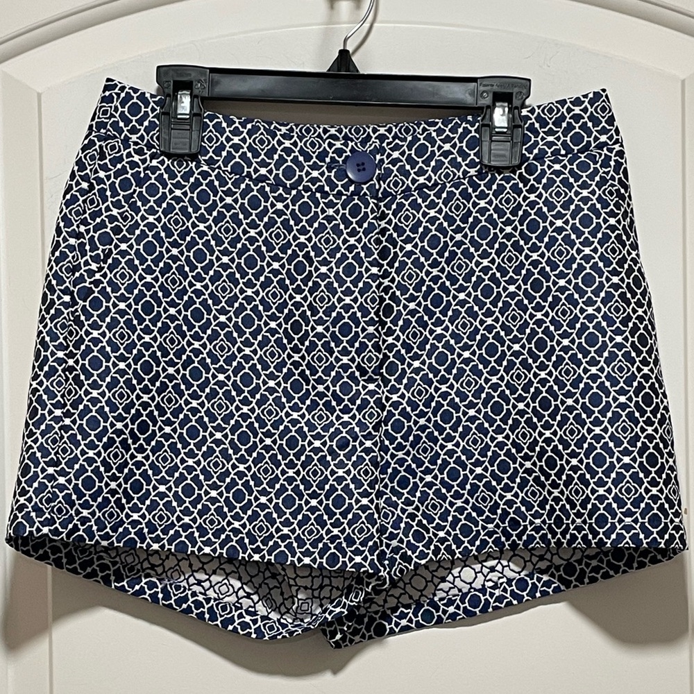 Cute! Verty Navy & White Geo Patterned Women's Preppy Feminine Sz Small Pockets